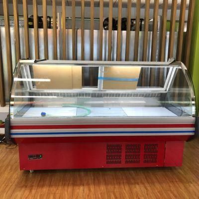 Supermarket Glass Display Refrigeration Meat Sushi Deli Showcase Refrigerator