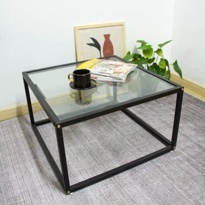 New Style Home Furniture Metal Frametempered Glass Coffee Tea Table