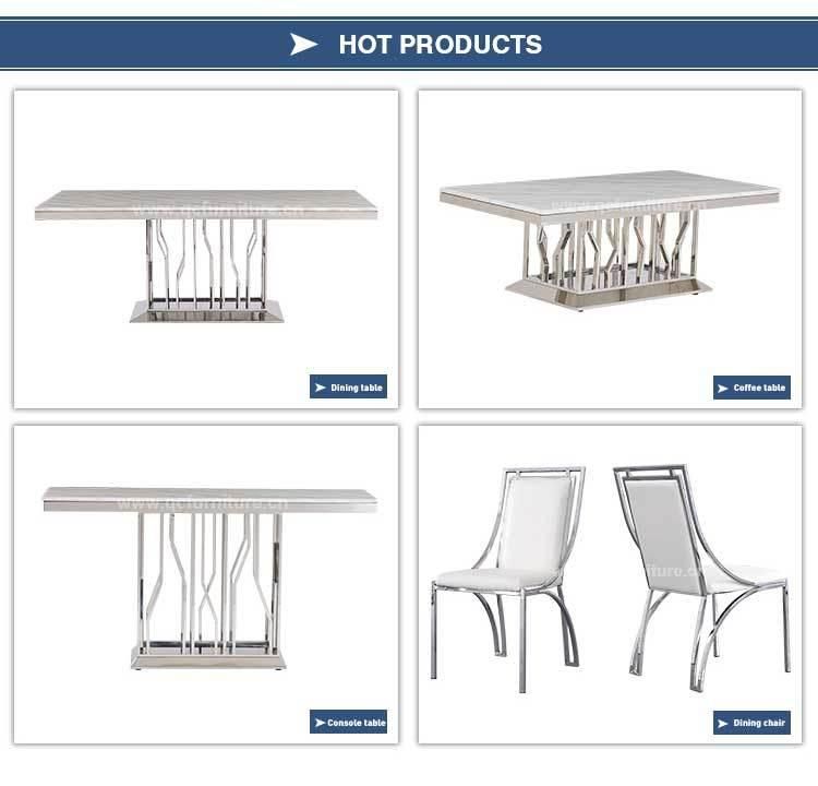 Home Furniture Marble Stainless Steel Dining Tables