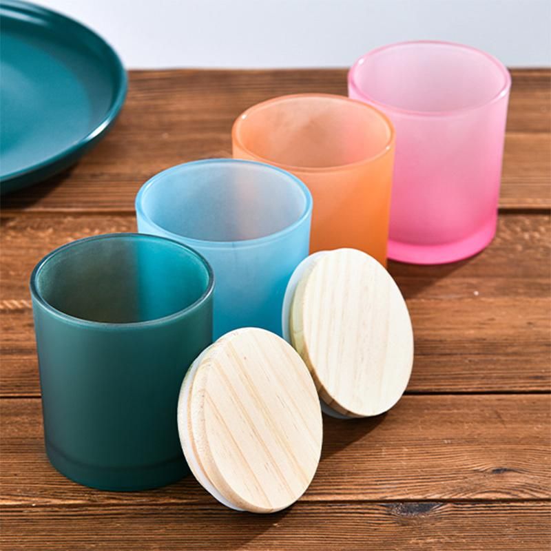Wholesale Colored Glass Container Candle Jar Glass Candle Holders
