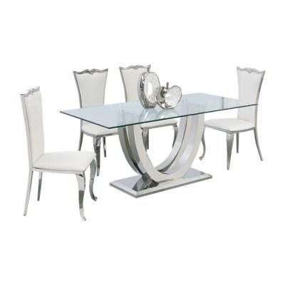 Modern Furniture 12mm Glass Tempered Coffee Dining Table Set