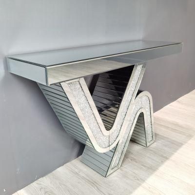 New Design Modern Domestic Crushed Diamond Mirrored Hallway Table