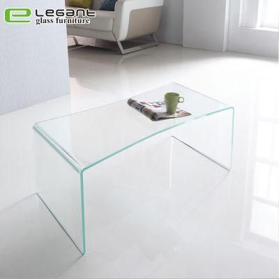 Simple Curved Glass Center Table