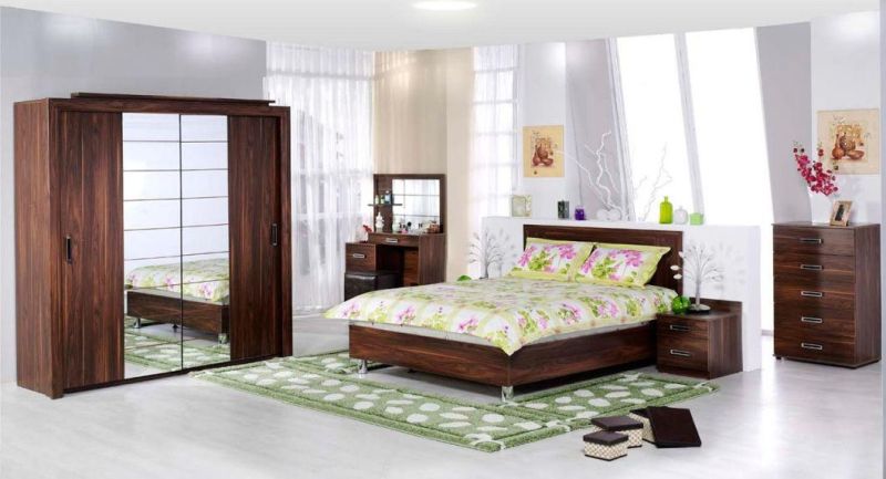 Modern Wholesale Cheap Wooden Bedroom Furniture Two Door Storage Wardrobe (SZ-BF048)