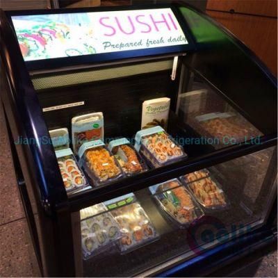 Open Mini Display Refrigerating Showcase for Sushi or Pre-Packed Food Optional Posters Available