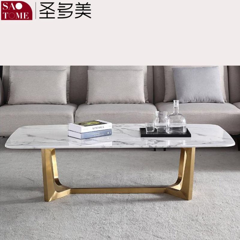 Modern Light Luxury Leisure Furniture Living Room Coffee Table Optional Slate or Marble