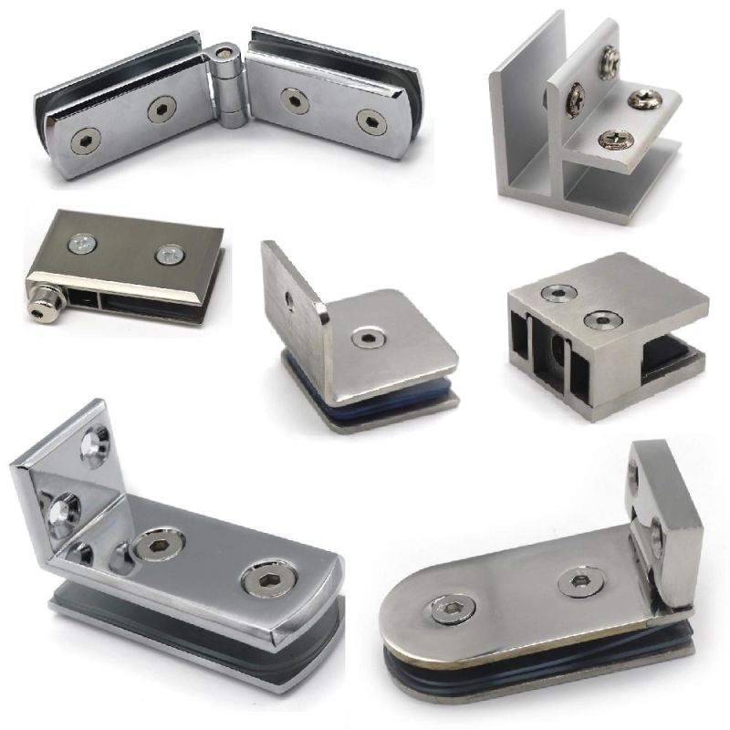 Glass Panel Hardware Zinc Alloy Chrome Finish Glass Clip