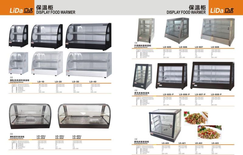 2022 Commercial Kitchen Equipment Buffet Equipment Food Warmer Glass Display Showcase