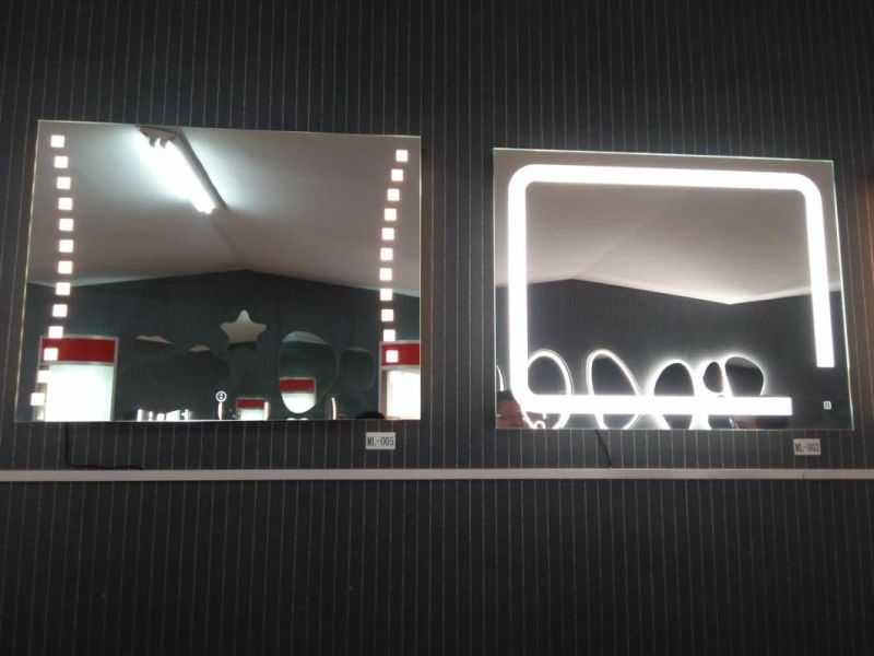 Decoraport Large Horizontal Rectangle Mirror LED Illuminated Backlit Wall Mount Bathroom Vanity Mirrors for Hotel Office and Bar