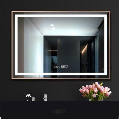 Aluminum Alloy Brushed Frame Bathroom LED Mirror Light Bathroom Mirror Anti-Fog