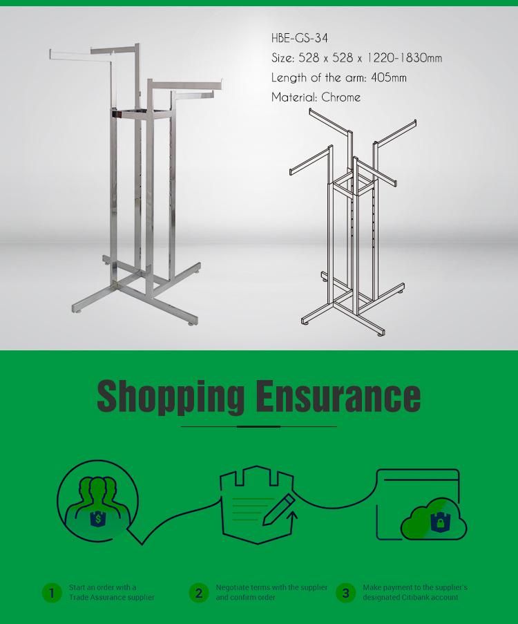 Adjustable Four Arms Garment Rack