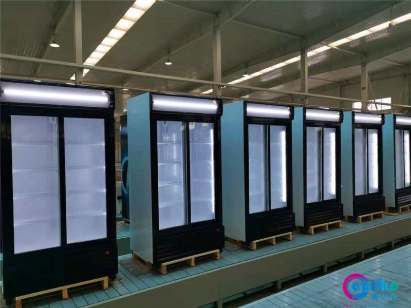 Double Door Refrigerating Showcase with Fan Dynamic Cooling