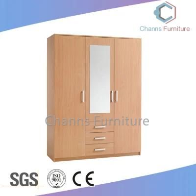 Modern Furniture Three Doors Home Wardrobe with Small Drawers (CAS-BD1804)