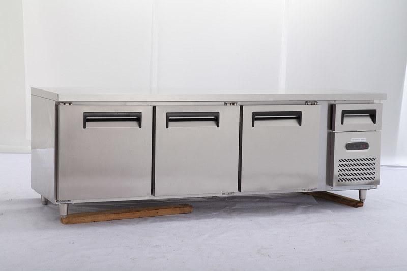 Stainless Steel Refrigerated Undercounter Refrigerator Commercial Fan Cooling Fridge Worktable with CE