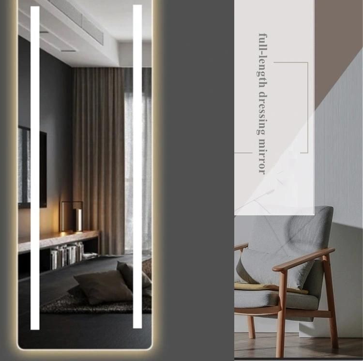 Custom Large Size Aluminum Frame Frosted Glass Smart LED Dressing Mirrors Full Length Make up Salon Mirror