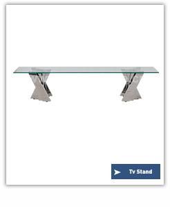 Tempered Glass Console Table with Stainless Steel Base