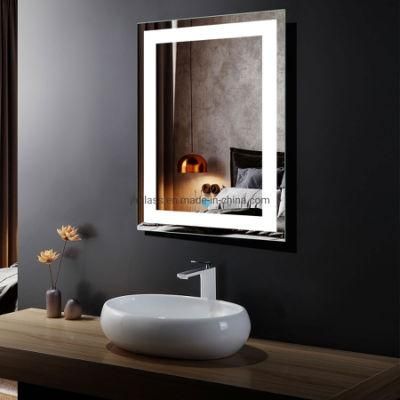 3000K Warm Light Color PVC Frame Wall Hanging Bathroom LED Lighted Bath Mirror with Defogger
