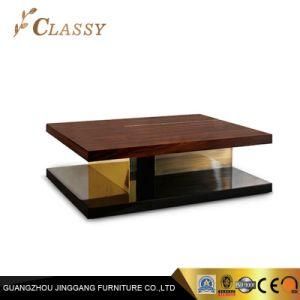Luxury Furniture Venner Coffee Metal Side Table with Polished Brass Base