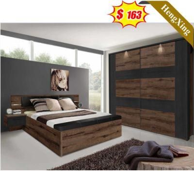High Quality Log Color Hotel Home Furniture King Double Size Bedroom Set