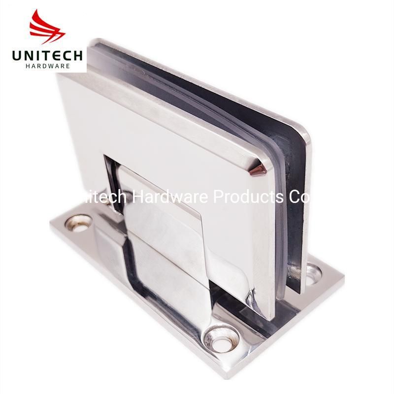 Zinc Alloy 90 Degree Wall to Glass Door Fitting Cabinet Door Hinge Clamp