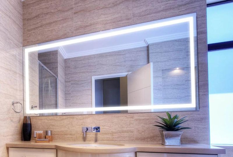 Hot Sales Rectangle Decorative Bathroom Illumnated Vanity Top LED Mirror