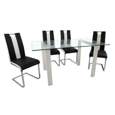 Wholesale Modern Newest Home Use 4 Chairs Modern Glass Home Furniture Restaurant Dining Table