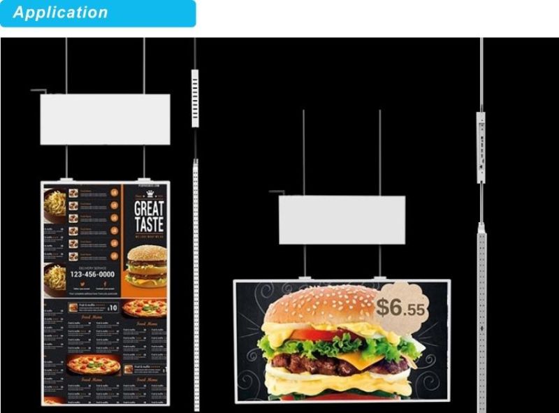 Hanging Double-Sided LCD Screen Player WiFi Advertising Display for Showcase, Glass Wall, Window