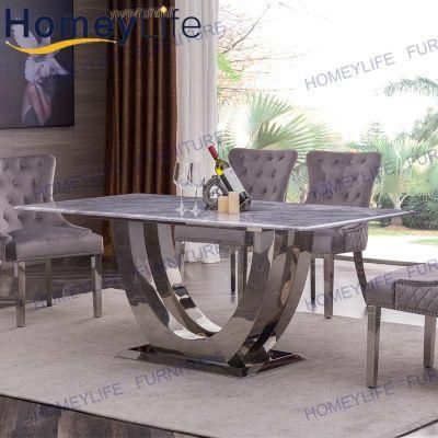 Office Household Apartment Furniture Classical Marble Dining Table