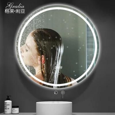 Quality Assurance Wall Mounted Round Bathroom Smart LED Makeup Mirror