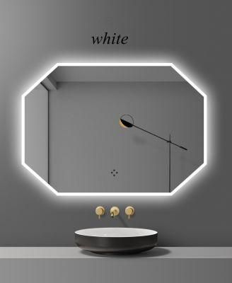 Irregular Silver Wall Decorative Hotel Modern LED Bathroom Vanity Mirror