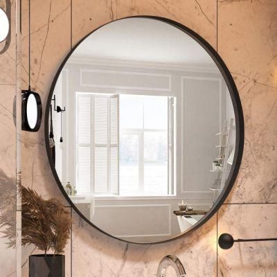 Hotel Bathroom Wall Mounted Mirror Metal Frame Black Golden Silver Brass Finish Aluminum Frame Bath Mirror