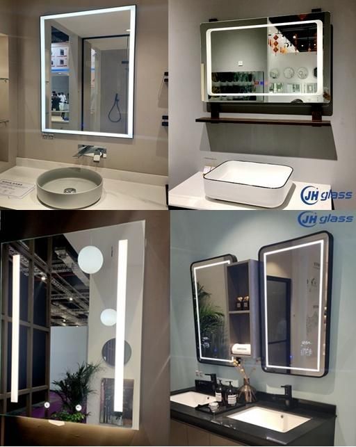 Horizontal & Vertical Rectangle LED Lighted Bathroom Mirror Wall Mounted Bathroom Vanity Mirror with Dimmable Touch Switch 3000-6000K Adjustable Lights