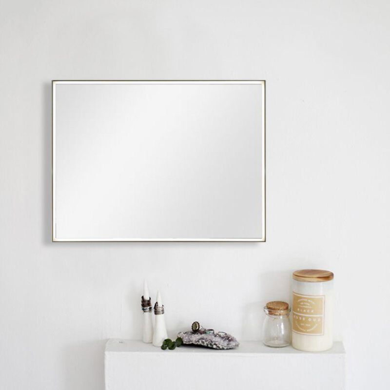 Ortonbaths Black Frame Illuminated Bathroom Mirror Bluetooth Silver Mirror Glass Bath Smart Makeup Mirror Touch LED Round Mirror