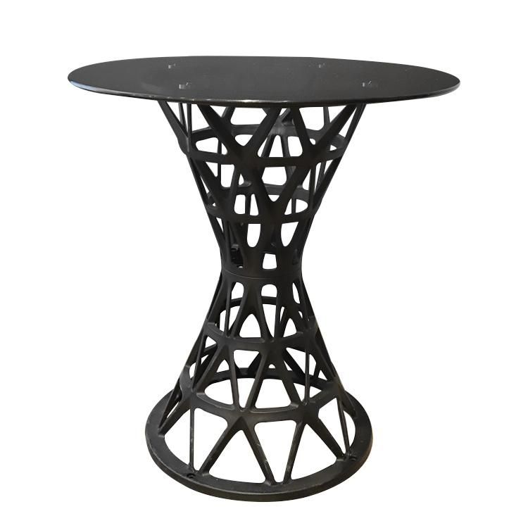 Modern Black Legs Black Glass Table Living Room Furniture Round Coffee Table