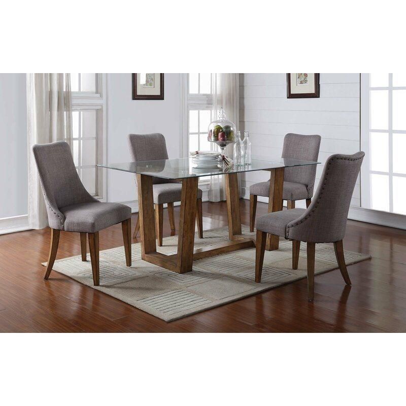 Nordic Design Modern Glass Dining Room Furniture 4 Chairs Tisch Meja Makan Round Glass Dining Table Set