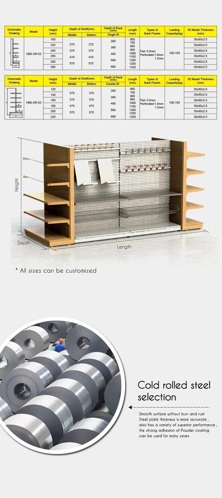 Steel Wire Mesh and MDF Structure Shoe Display Rack with Hooks