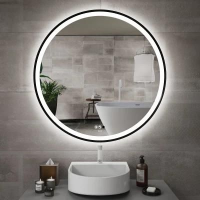 Low Price Silver Rectangle Round LED Backlit Lighted Make up Glass Mirror