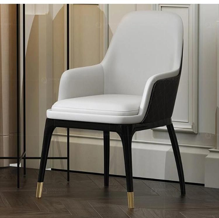 Mix Black and White Color Leather Dining Room Furniture Chair