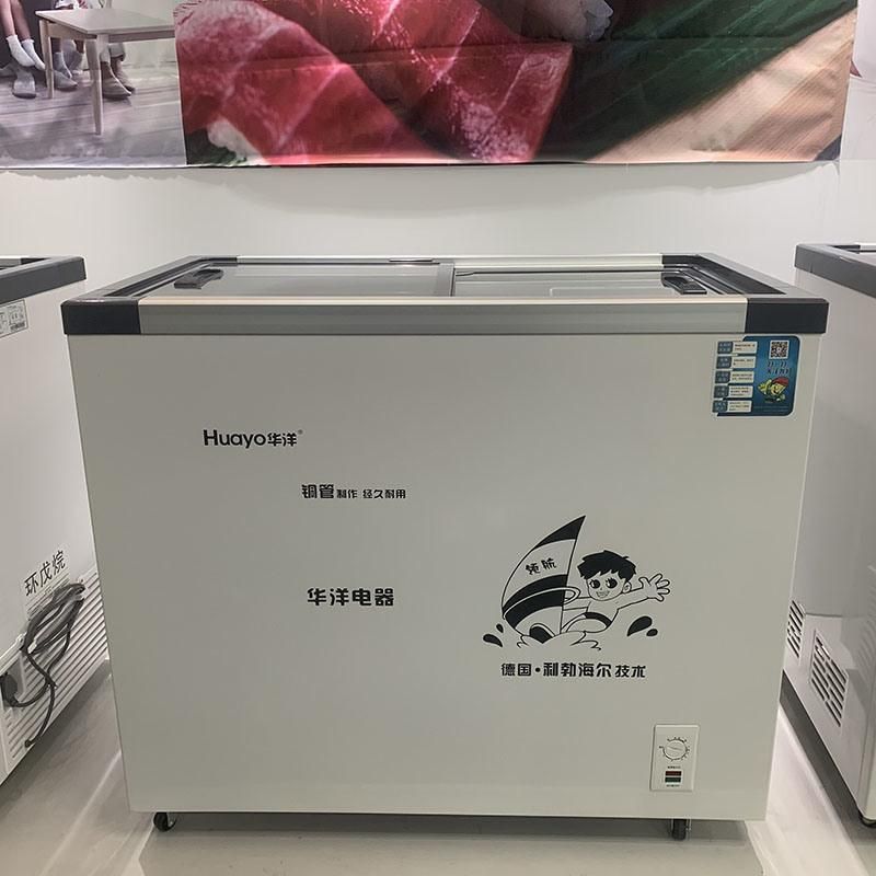Chinese Diamond Manufacturer Open Top Cabinet Sliding Door Glass Deep Ice Cream Freezer