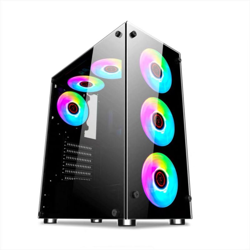 Full Tempered Glass Computer Gaming Case Tower Cabinet Computer Case