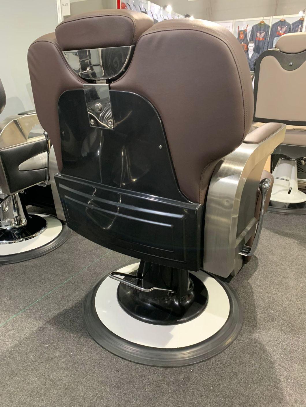 Hl-9305 Salon Barber Chair for Man or Woman with Stainless Steel Armrest and Aluminum Pedal