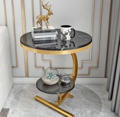 Living Room Furniture Black Glass Center Table Luxury Metal Hollow Rose Gold Frame Coffee Table