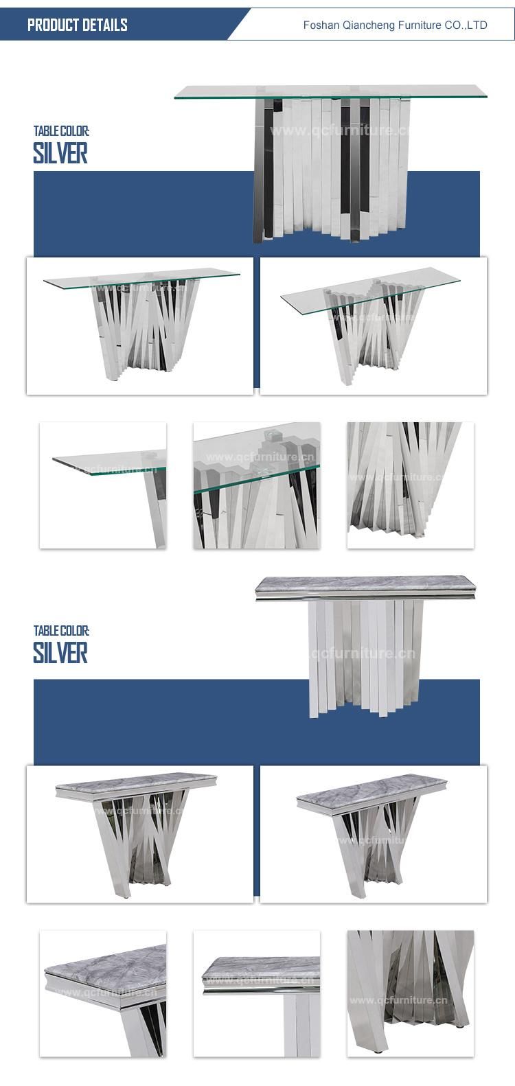 Foshan Furniture Stainless Steel Marble Console Table for Living Room