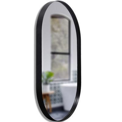 Wall Mounted Full Body Floor Dressing Black Glass Mirror