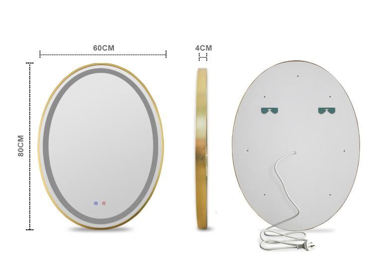 ETL CE Approved Custom-Sized Oval LED Lighted Bathroom Mirror