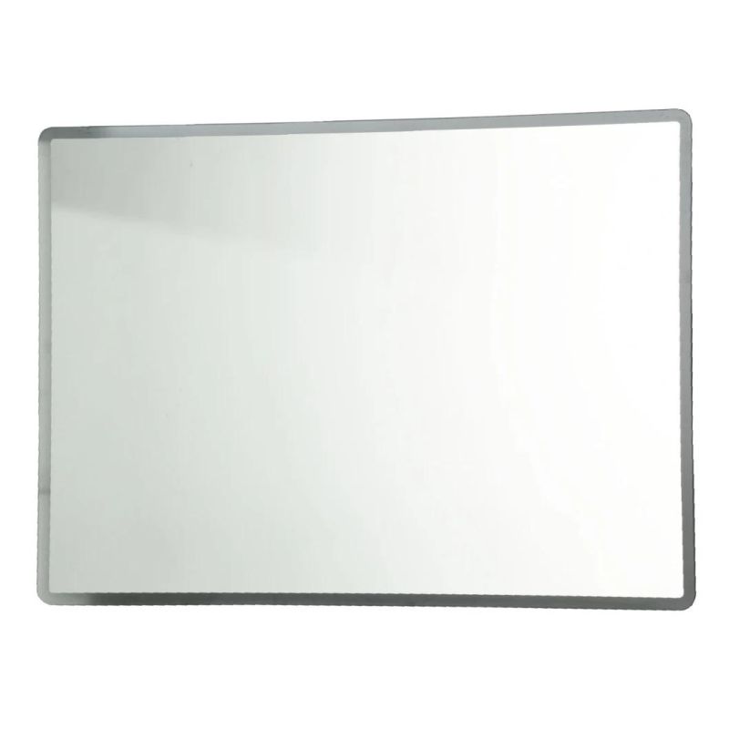 Colored Framed Square Aluminum Alloy Silver Glass Bathroom Framed Mirror