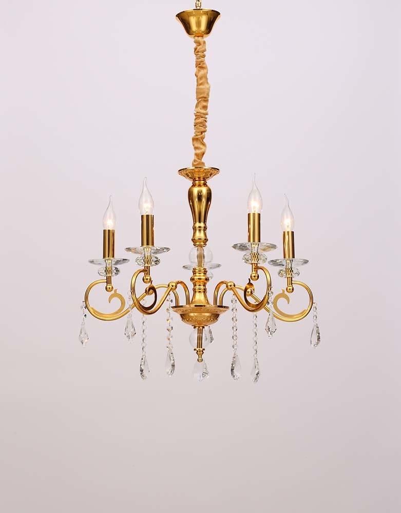 Modern Classic Delicate European Style Indoor Living Room Iron Chandelier Gold