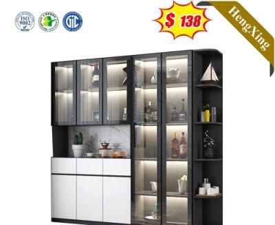 White Home Living Room Furniture Light Luxury Tall Cabinet Simple Glass Door Storage Cabinet