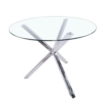 2021 Top Luxury Hotel Restaurant Round Tempered Glass Dining Table