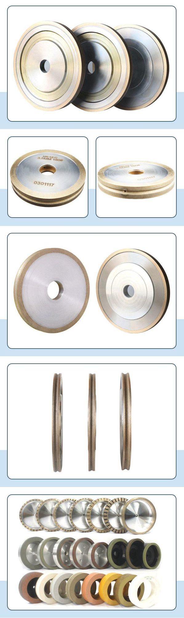 Edge Glass Diamond Grinding Polishing Wheel CNC Glass Polishing Wheels